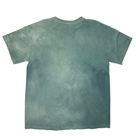 Wolves Graphic on a Green Tie Dye Heavy Weight Tee Sz L - Picture 2 of 11